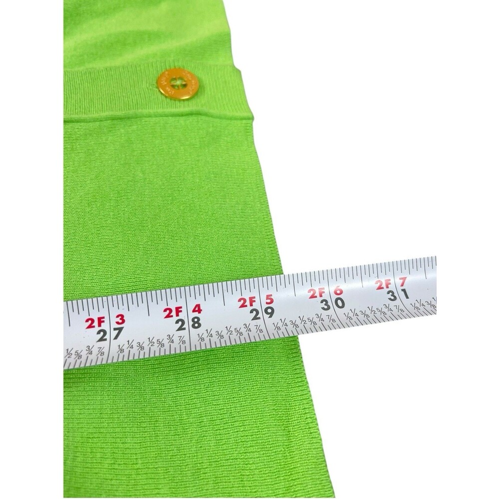 Lilly Pulitzer Cardigan Womens L Green V-Neck Button Front Lightweight Preppy - Picture 8 of 12